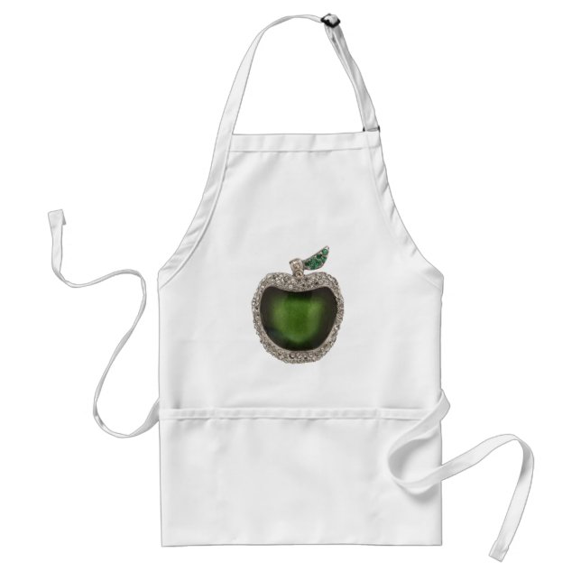 Tablier Apple vert orné de bijoux (Devant)
