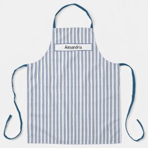 Tablier Apron à bandes bleues personnalisées