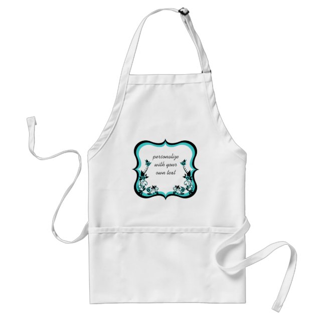 Tablier Apron à charpente florale Sassy, Turquoise (Devant)