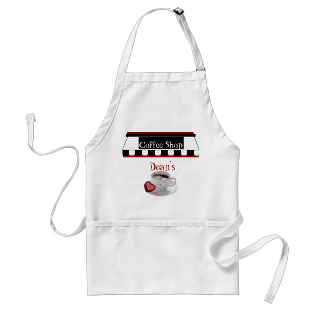 Tablier Apron Ajouter Votre Nom Café Shop (Devant)