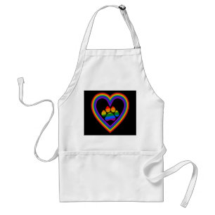 Tablier Apron Arc-en-ciel Coeur Arc-en-Ciel Avec Paw Arc-E