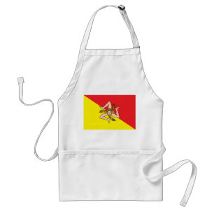 Tablier Apron avec Drapeau de Sicile, Italie
