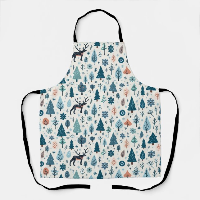 Tablier Apron avec rennes d'hiver (Recto)