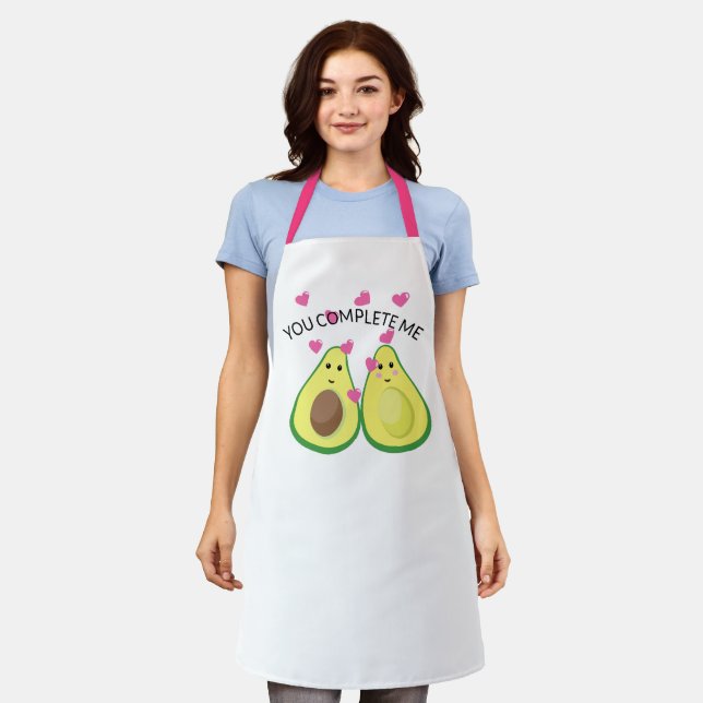Tablier Apron Avocado 'You Complete Me' - Drôle cadeau Bak (Porté)