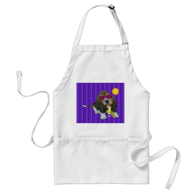 Tablier Apron Baby Basset Hound Heure d'été (Devant)