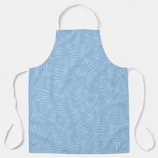 Tablier Apron bleu feuille fern