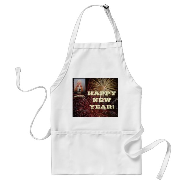 Tablier Apron Bonne Année Avec Basset Hound King (Devant)