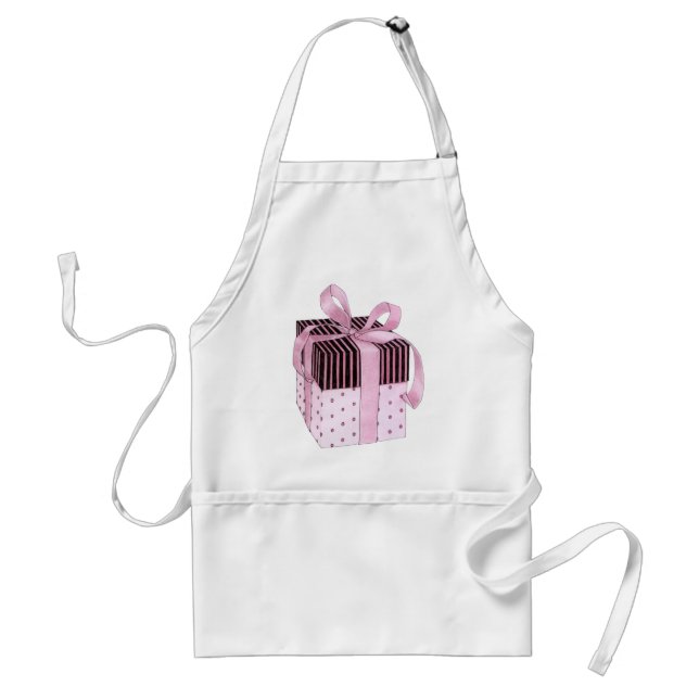 Tablier Apron cadeau rose et noir (Devant)