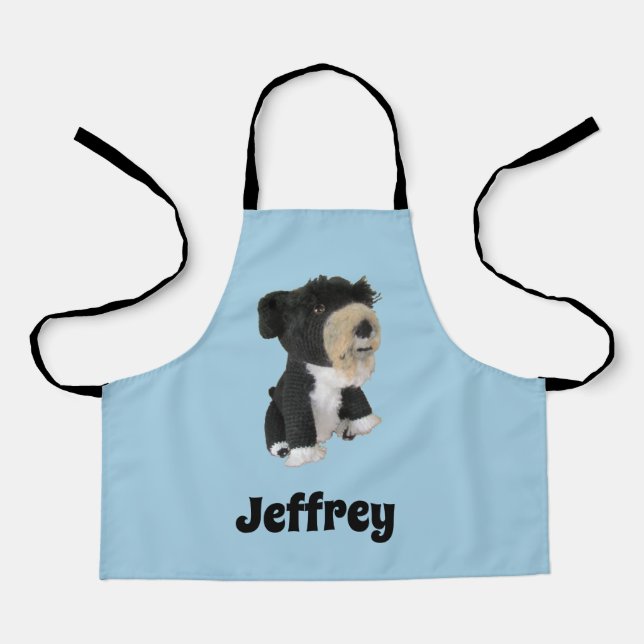 Tablier Apron - Chien de jouets noir et blanc (Recto)