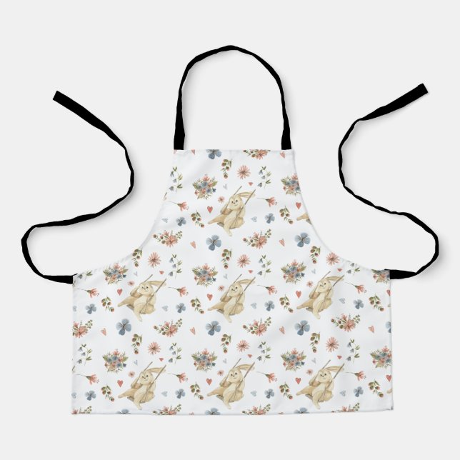 Tablier Apron Children (61 cm x 51 cm) - Rabbits Pattern (Recto)