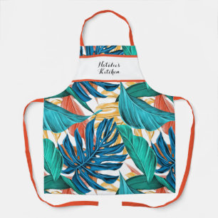 Tablier Apron coloré Hawaiian Tropical Banana Leaf