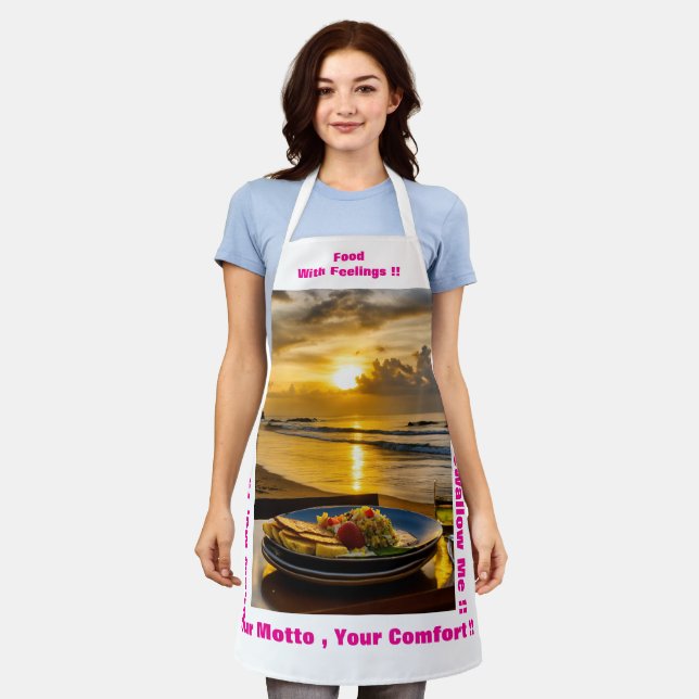 Tablier Apron - Cuire avec coeur, Servir avec âme (Porté)