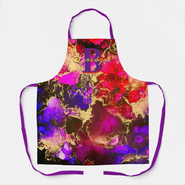 Tablier Apron d'art Wild Fuscia Gold Alcok (Recto)