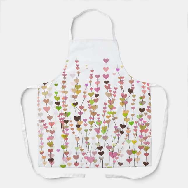 Tablier Apron de coeur en floraison Abstraite botanique (Recto)