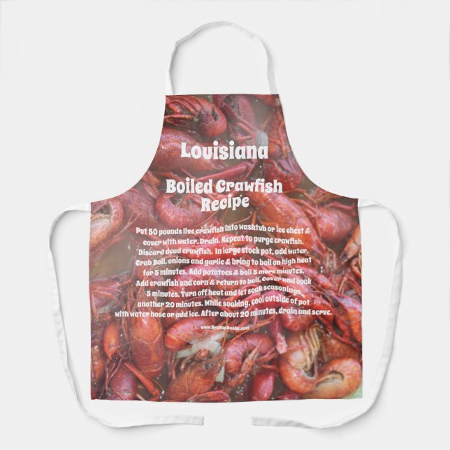 Tablier Apron de la recette de lotte cuite en Louisiane (Recto)