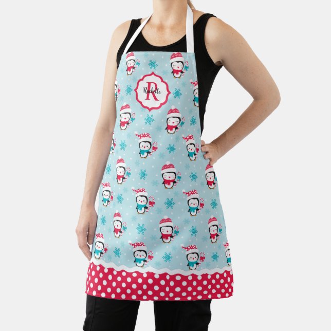 Tablier Apron de Motif de pingouin de Noël pour enfants Mo (Insitu)