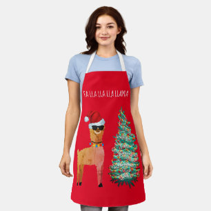 Tablier Apron de Noël Fa lla lla llama