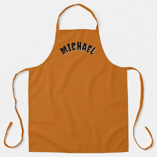 Tablier Apron de nom éffrayant (orange foncé et noir)