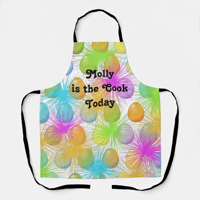 Tablier Apron de Pâques avec Oeufs et éclats de couleur vi (Recto)