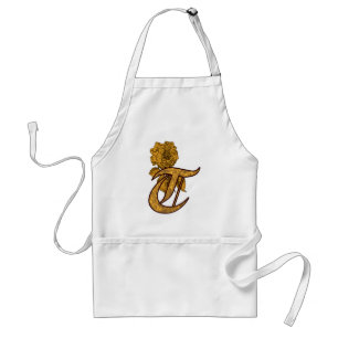Tablier Apron de pivoine d'or T initial