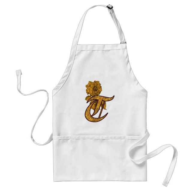 Tablier Apron de pivoine d'or T initial (Devant)