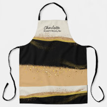 Apron d'expert en esthétique de la poussière d'or