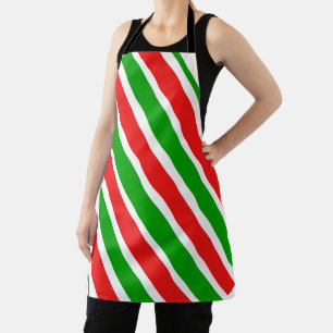 Tablier Apron d'impression recto verso rouge blanc de Noë
