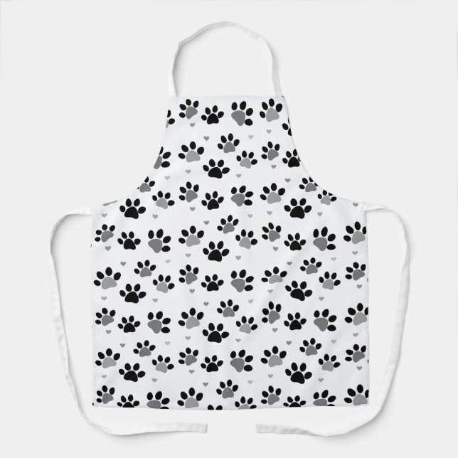 Tablier Apron du Motif des animaux gris-noir (Recto)