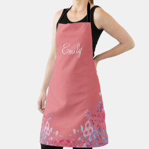 Tablier Apron floral rose personnalisé