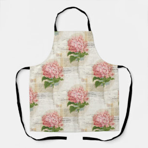 Tablier Apron français de l'Hydrangée rose Vintage