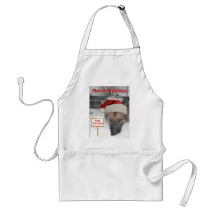 Tablier Apron German Shepherd Père Noël Arrêtez-vous ici