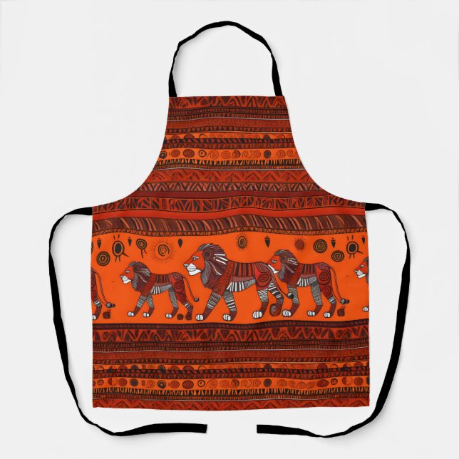 Tablier Apron Lions africain élégant contemporain (Recto)