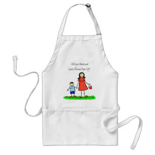Tablier Apron maman et moi (Brunette - Noms Customisés)