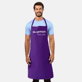 Tablier Apron mauve avec texte