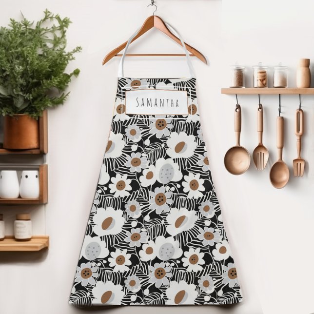 Tablier Apron moderne moderne du milieu du siècle rétro No (Crafted with high-quality polyester fabric & available in three sizes for the whole family to enjoy.)