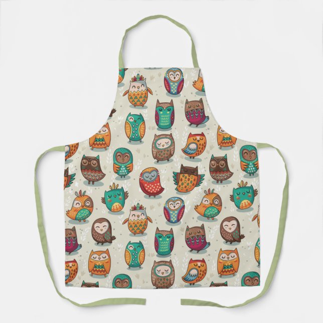 Tablier Apron Motif Cute Owl (Recto)