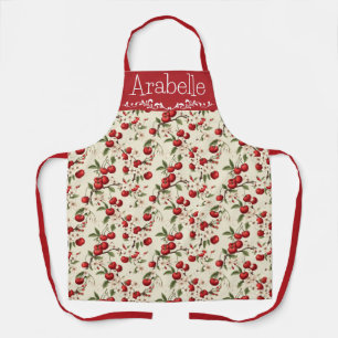 Tablier Apron Motif de cerisier rouge vif
