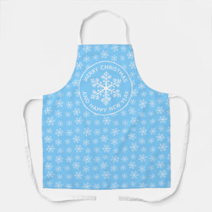 Tablier Apron Motif de flocons de neige bleu