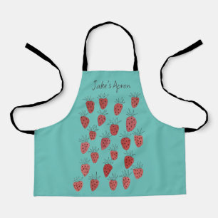 Tablier Apron Motif de fraises irrégulier