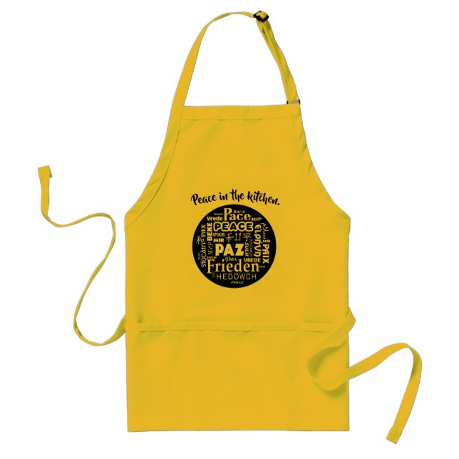 Tablier Apron Peace dans la cuisine en plusieurs langues (Devant)