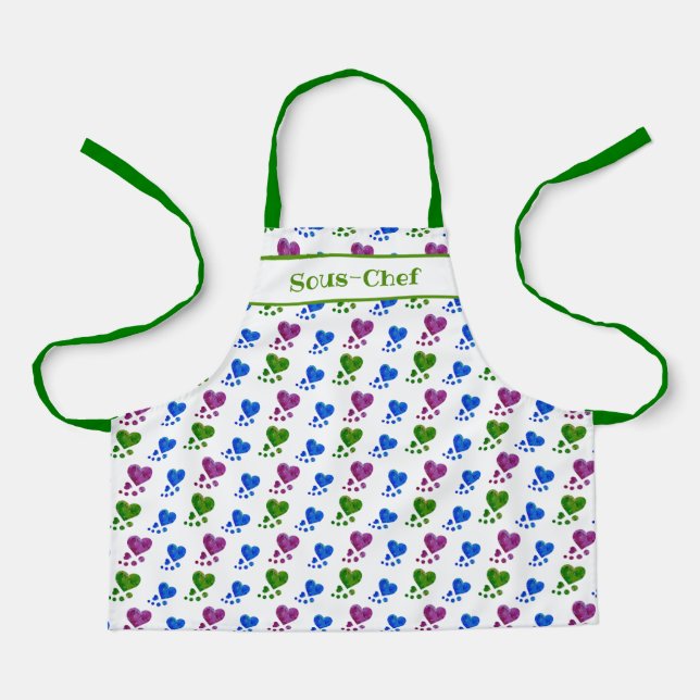Tablier Apron pour enfants - Coeurs acryliques Abstraits (Recto)