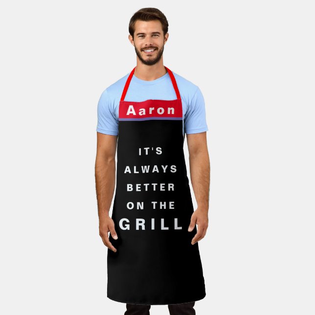 Tablier Apron Pour Papa - Nom Personnalisé Chef Citation H (Porté)