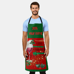 Tablier Apron rêve d'un Noël de vin rouge