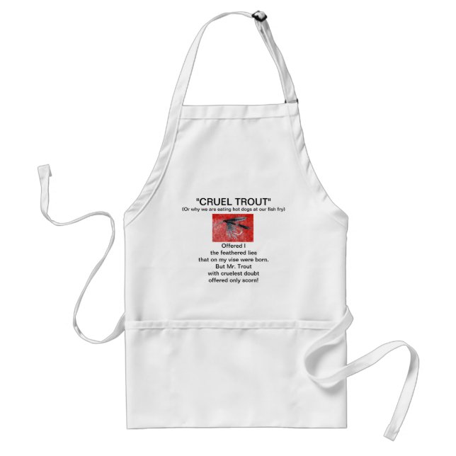 Tablier Apron "Truite mouillée à grains noirs" (Devant)