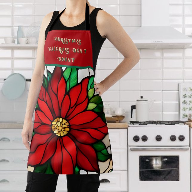 Tablier Apron unique Poinsettia en verre de Faux (Créateur téléchargé)