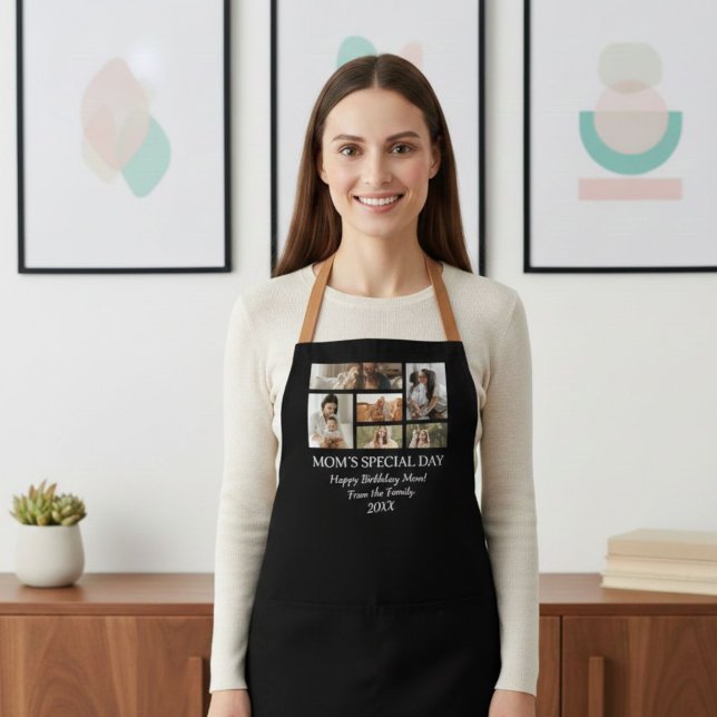 Tablier Aprons Birthday Photo Collage, Modern Mother Gift  (Créateur téléchargé)