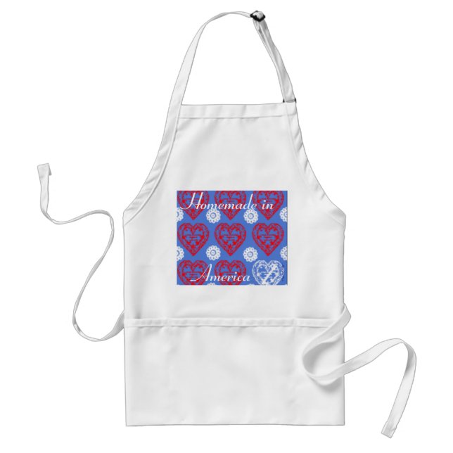 TABLIER APRONS EN CHEF PATRIOTIQUE - ROUGE, BLANC, & DESIG (Devant)