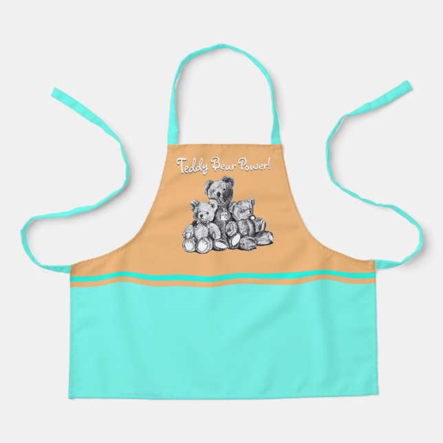 Tablier Aqua Trois ours Teddy Bear Power Apron pour enfant (Recto)