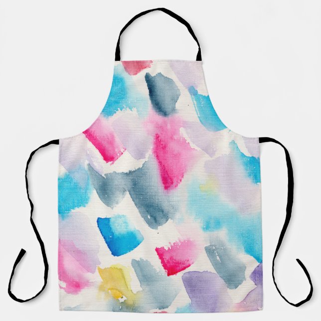 Tablier aquarelle à la main abstraite brosse traits retour (Recto)
