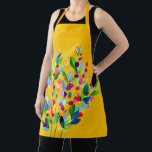 Tablier Aquarelle Abstraite colorée fleurie<br><div class="desc">Aquarelle fleurie et colorée avec des fleurs printanières vives orange et vive.</div>